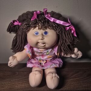 NWOT Cabbage Patch Kids Doll with Pink Dress and Brown Hair